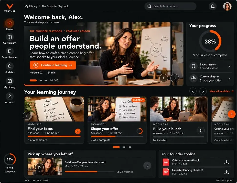 VENTURE Academy — Your learning journey