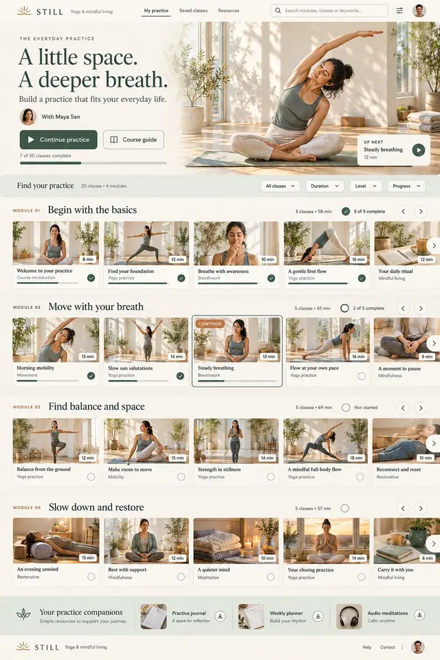 STILL home page design preview
